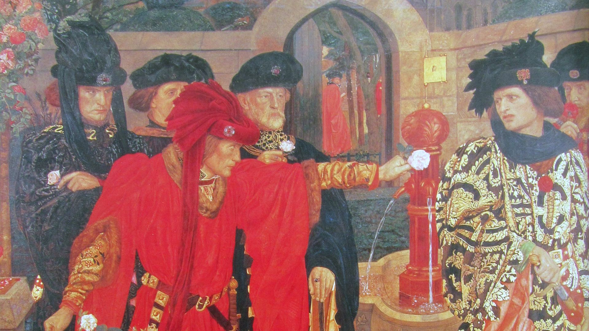 File:Plucking the Red and White Roses in the Old Temple Gardens (1908) by Henry Arthur Payne.jpg