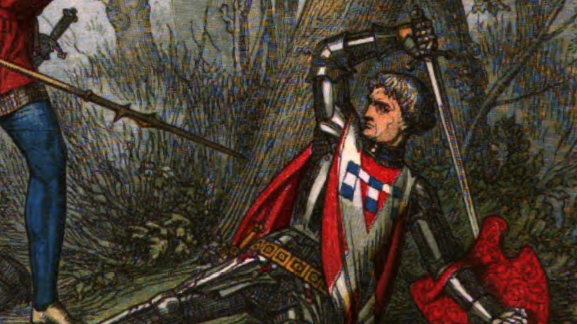 File:A Chronicle of England - Page 422 - Death of the 'King-maker' at Barnet.jpg