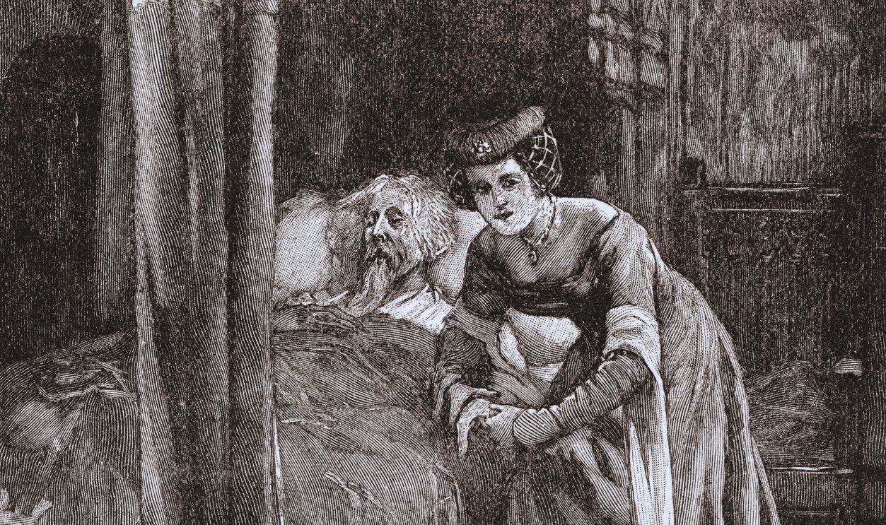 Gettyimages - 929212390, Alice Ferrers at the deathbed of EdwardIII Alice Ferrers at the deathbed of EdwardIII. Alice Perrers, 1348 – 1400. Royal mistress of King Edward III of England and lady-in-waiting to Edward's consort, Philippa of Hainault. From Cassell's History of England, published c.1901 