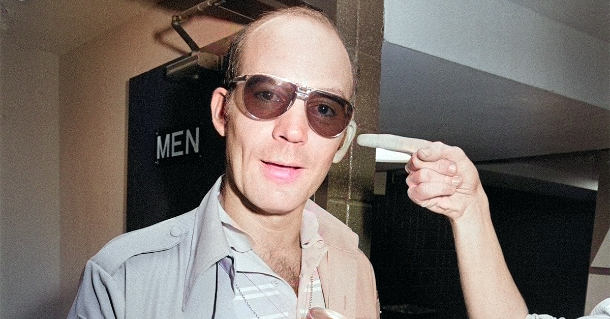 American journalist and author Hunter S Thompson (1937 - 2005) at the Democratic National Convention, New York, New York, July 15, 1976.
