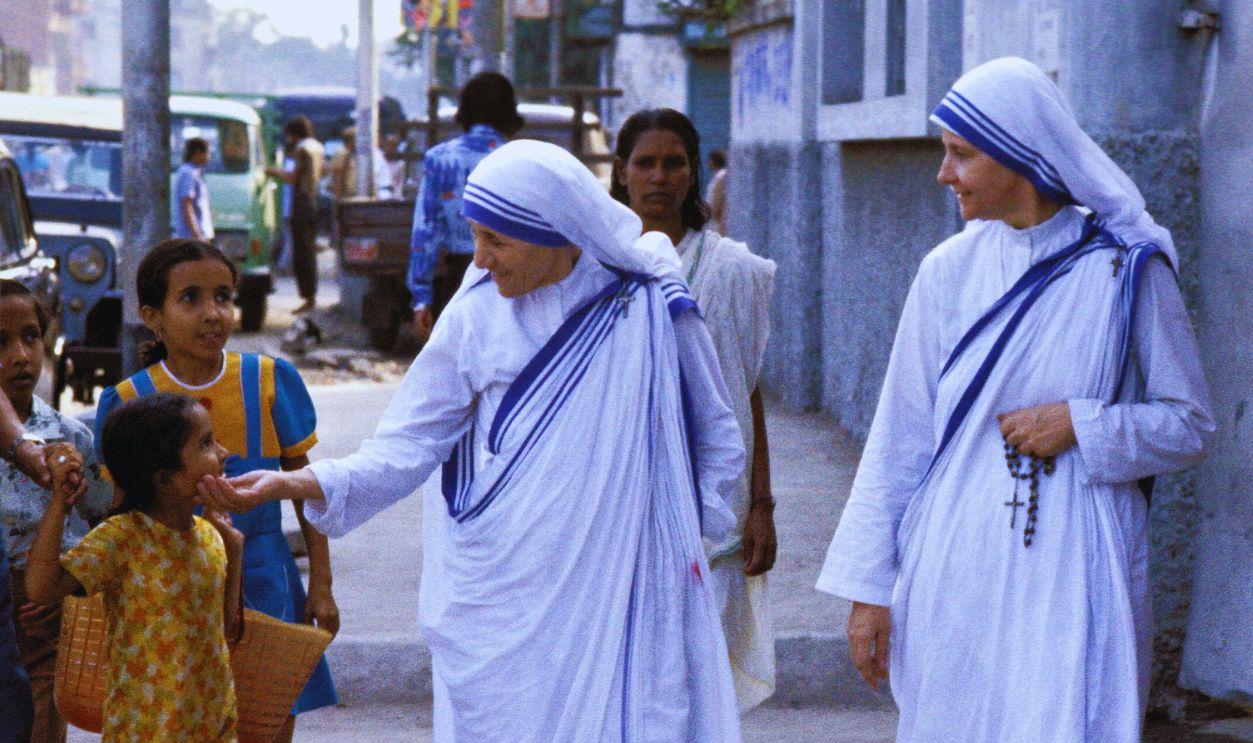 Mother Teresa and the poor in Calcutta, India in October, 1979. 