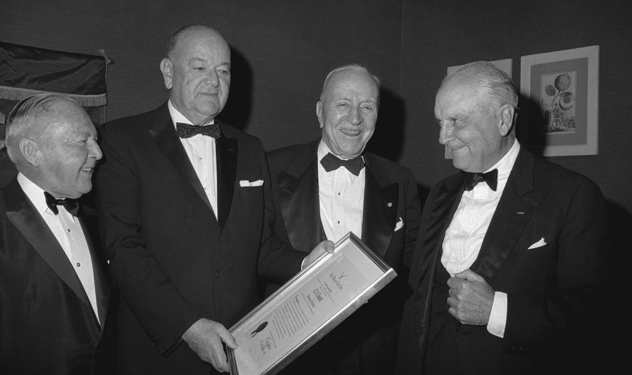Gettyimages - 515543098, Four Airline Executives at Wings Club Annual Dinner (Original Caption) Four pioneers in the field of aviation get together at the Wings Club Annual Dinner at the Hilton Hotel. From left are: William Patterson, retired president of United Air Lines; C.R. Smith, U.S. Secretary of Commerce and former chairman and chief executive officer of American Airlines; Captain Eddie Rickenbacker, former president of Eastern Airlines; and Juan Trippe, who recently retired as chairman and chief executive of Pan American World Airlines.