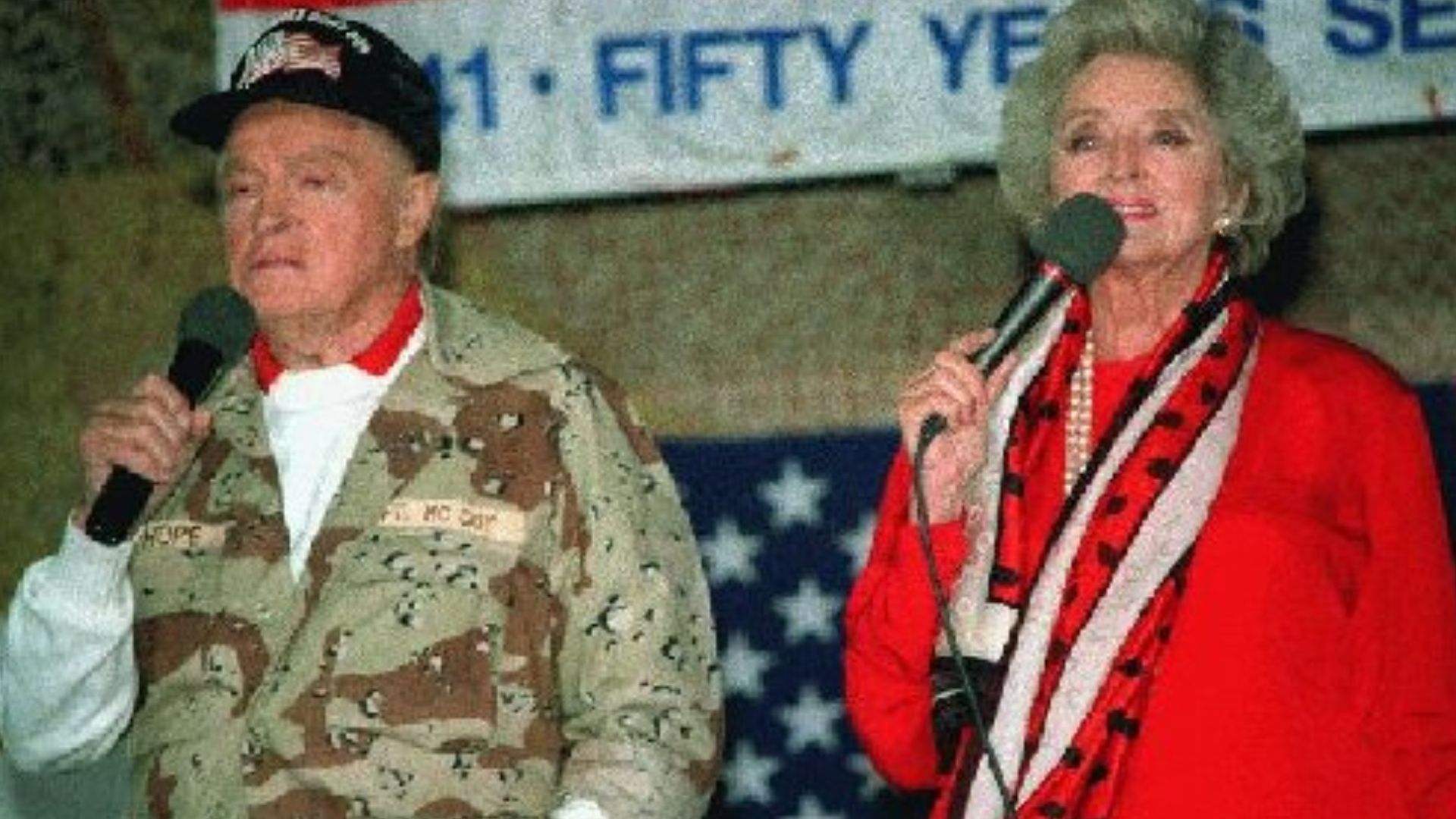 File:King Fahd International Airport - USO Show Bob Hope Betty White.JPG