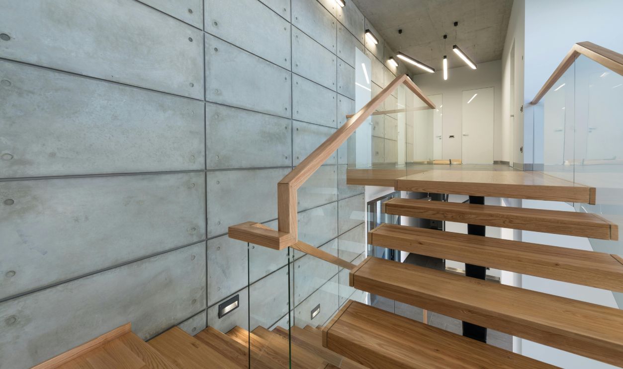 Split-level Staircase With Abrupt Change In Direction