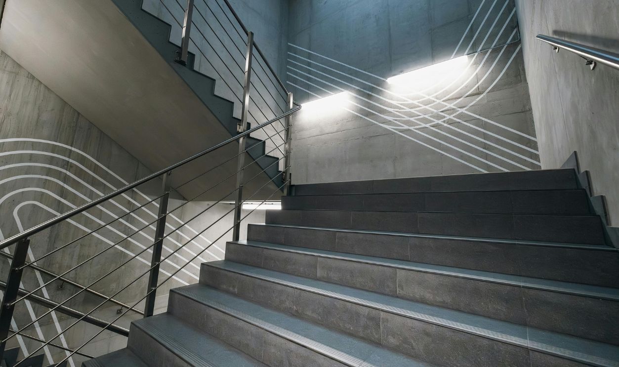 Concrete Stairs In A Warehouse