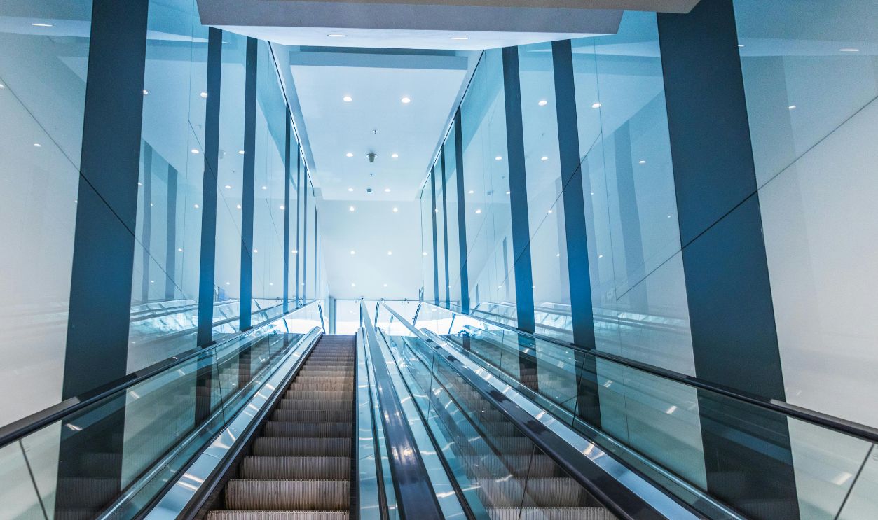 Stairs Leading Directly Into A Glass Wall