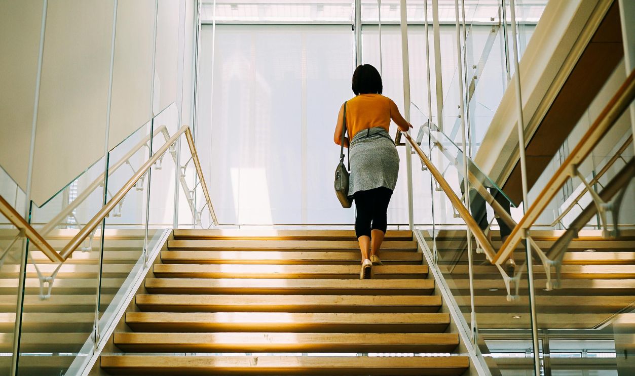 Open Riser Stairs With Large Gaps Between Steps