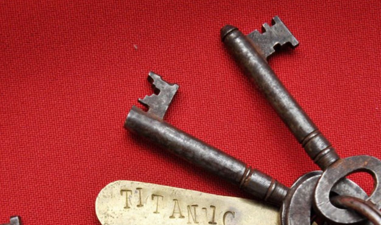 A set of keys used by Titanic crewman Samuel Hemming to unlock the door where the lifeboat lanterns were held after he was ordered by the ship's Captain to ensure all 15 lifeboats had lit oil lamps, the keys form part of an auction of Titanic memorabilia at Henry Aldridge and Son in Devizes, to commemorate the centenary of the ships completion, they are expected to fetch £50,000 - £60,000. 