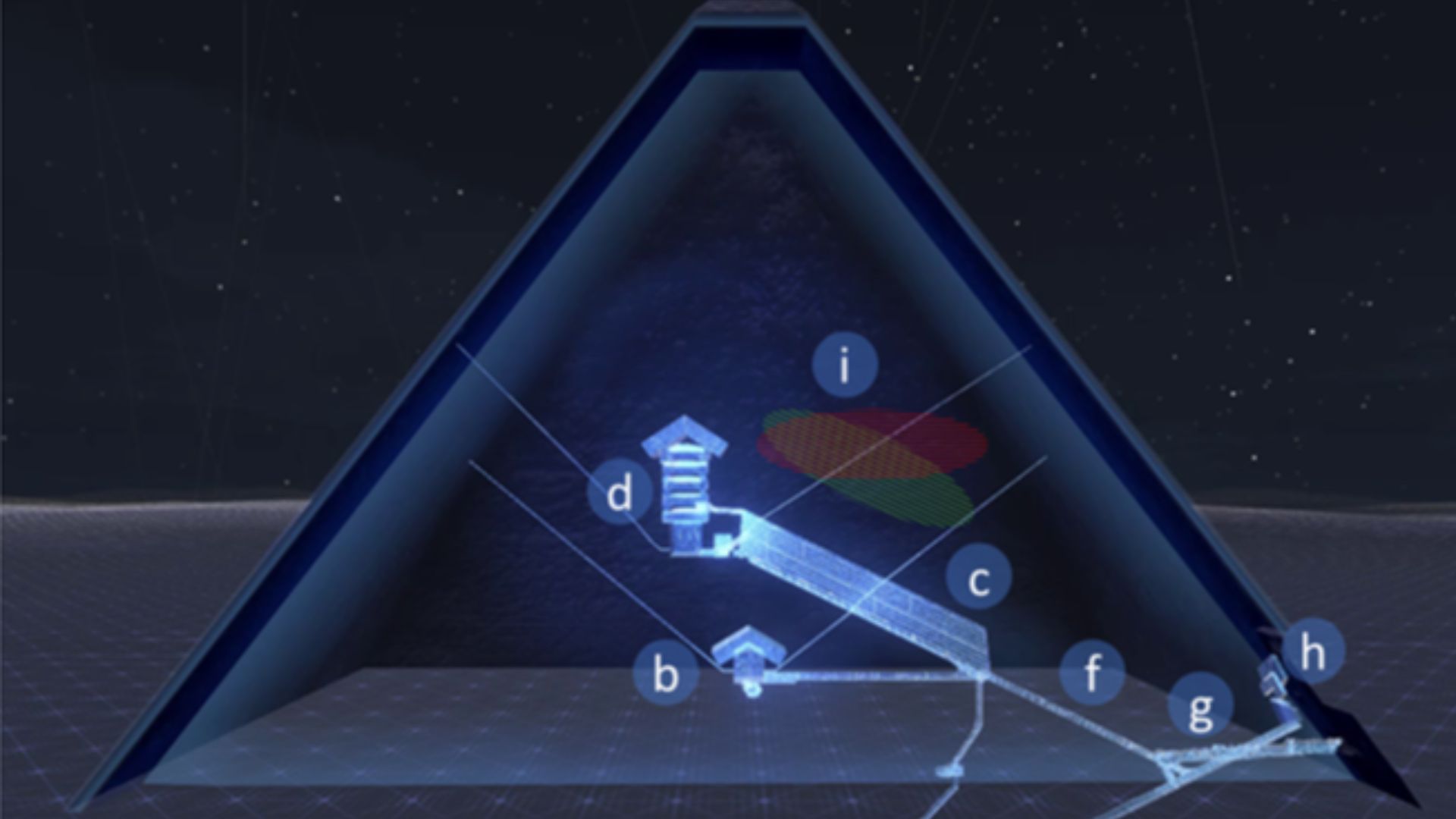 File:East-West cut view of the Great Pyramid and front view of the North face Chevron area.png