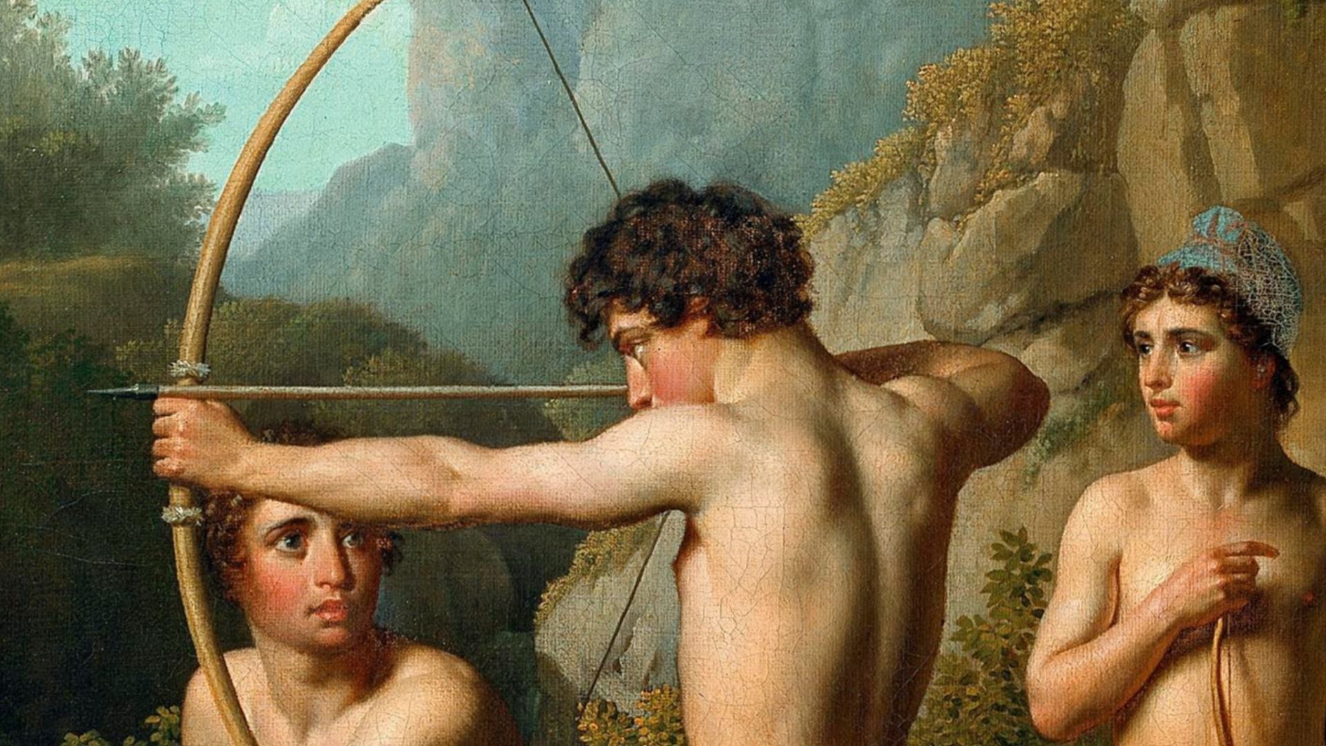 File:Christoffer Wilhelm Eckersberg - Three Spartan boys practising archery - Google Art Project.jpg