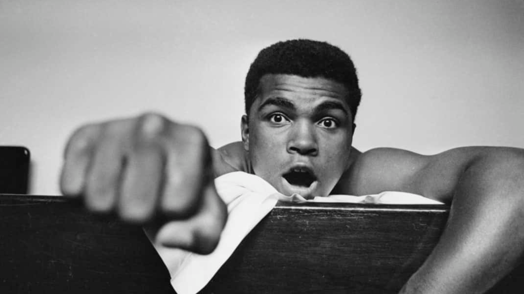 Muhammad Ali making punch at camera - 1963