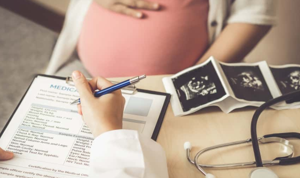 Pregnant Woman Visit Gynecologist Doctor, Shutterstock, 1404770729