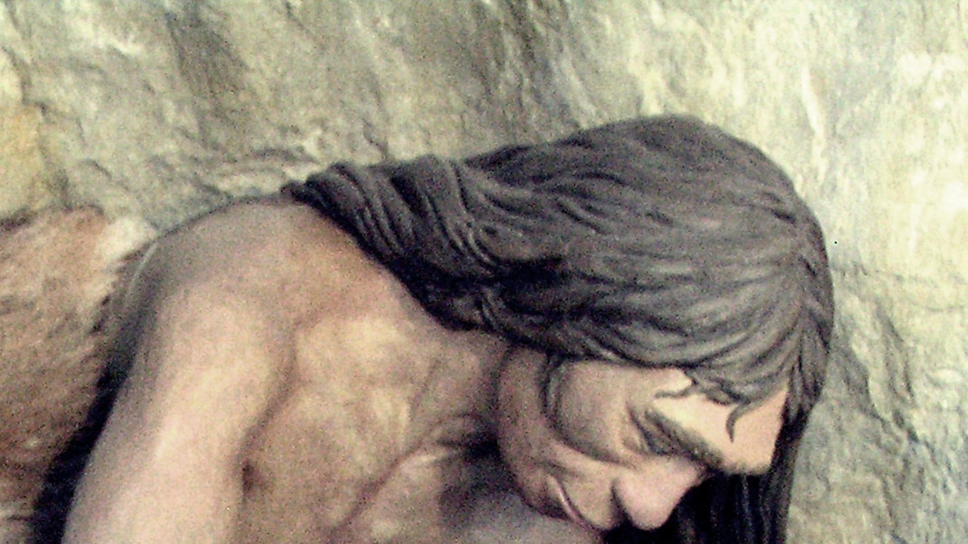 File:Brno, Neanderthal Mother (detail of diorama).jpg