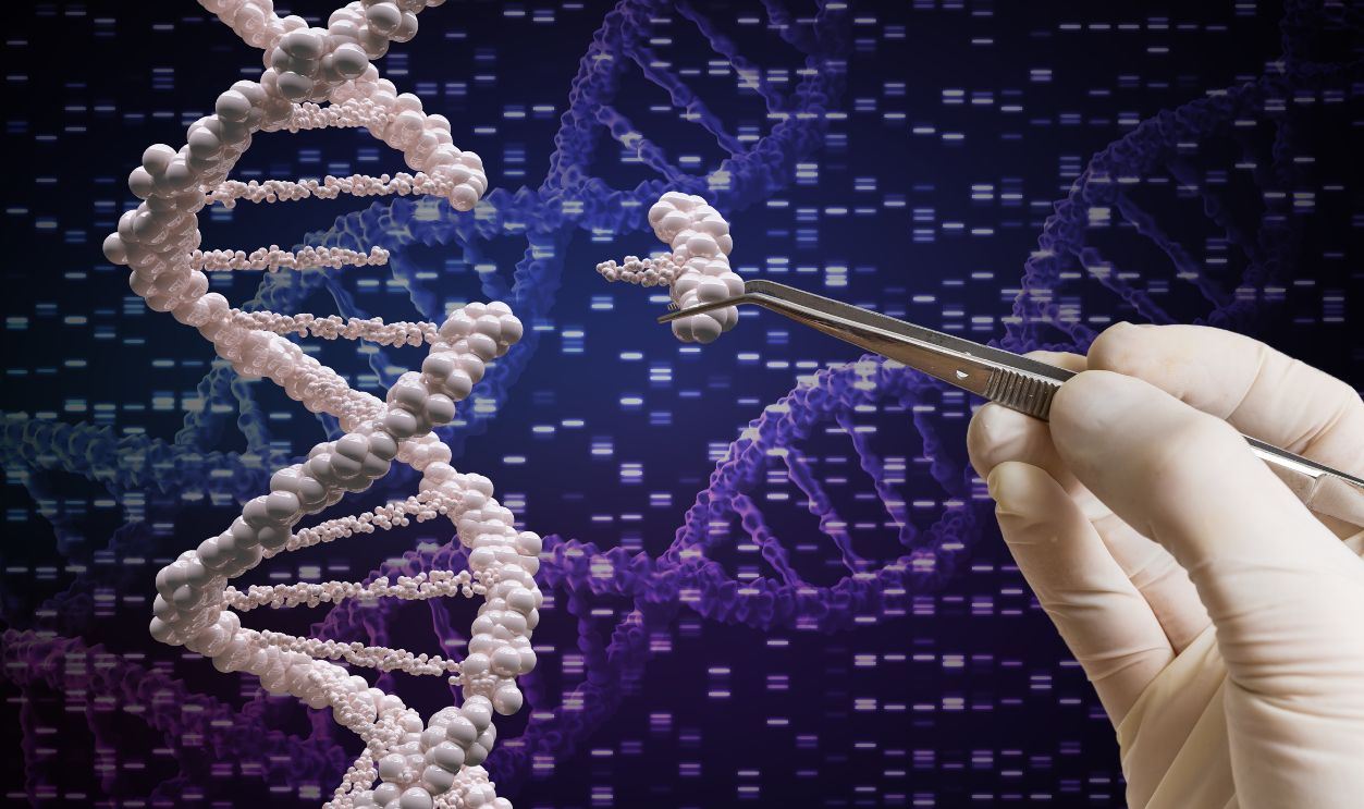 Genetic manipulation and DNA modification concept.