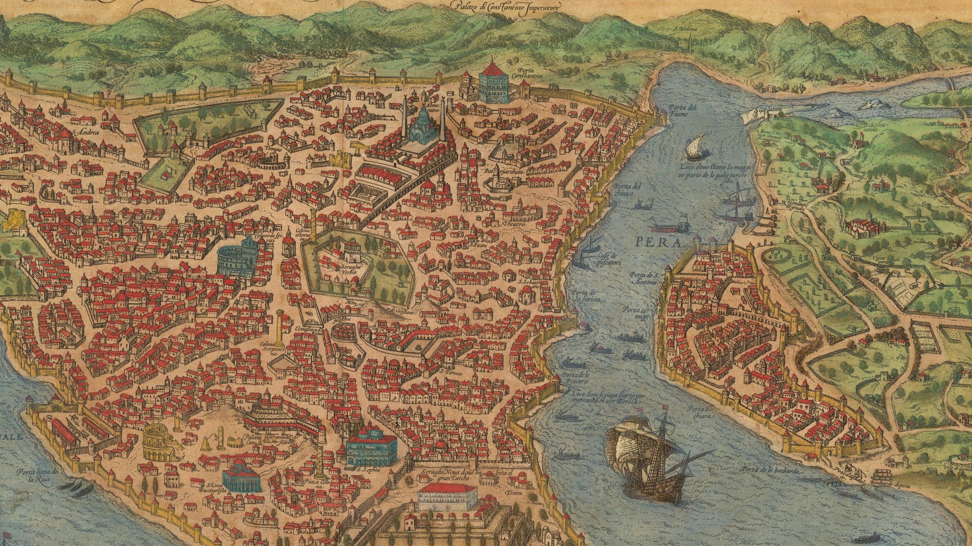 File:1572 bird's eye view map of Constantinople - Byzantium Nunc Constantinopolis.jpg