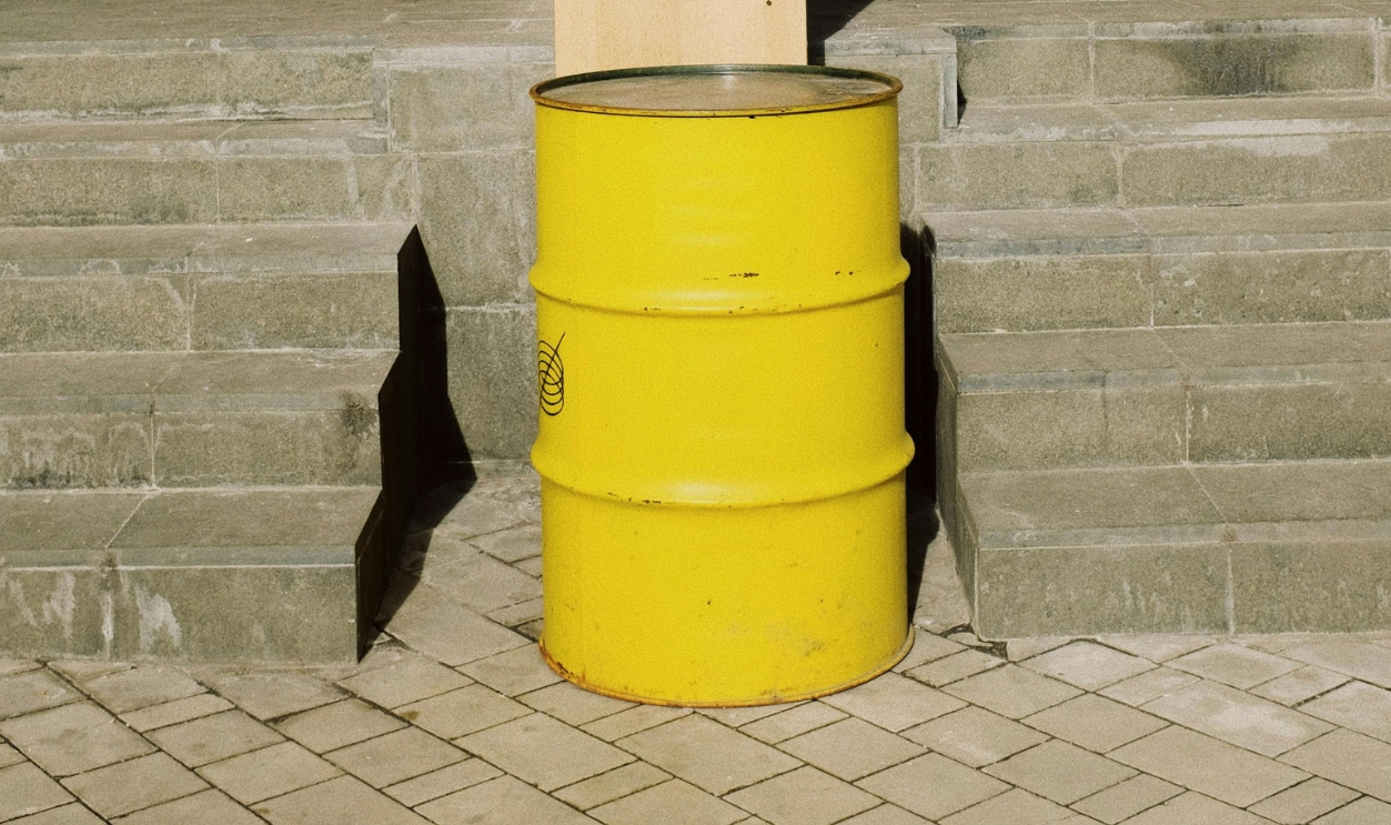 Yellow Steel Barrels