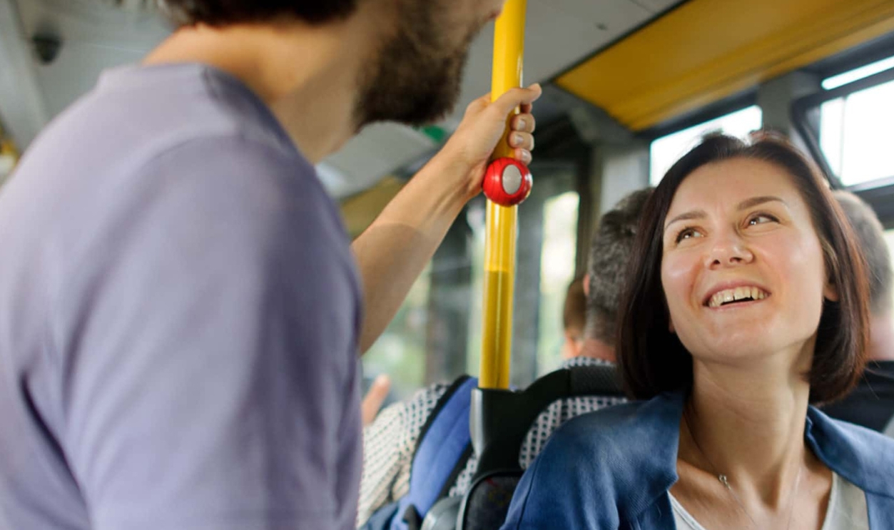 Young Couple In Inside Of The City Bus, Shutterstock, 547643605