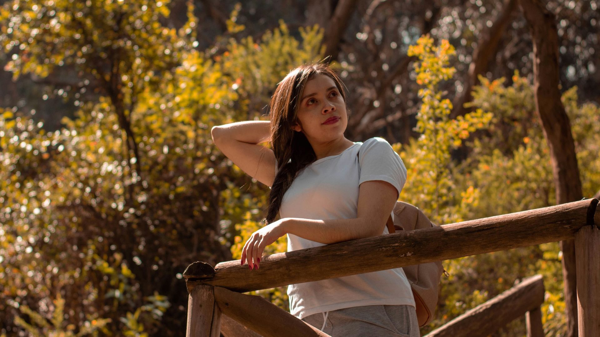a person leaning on a fence