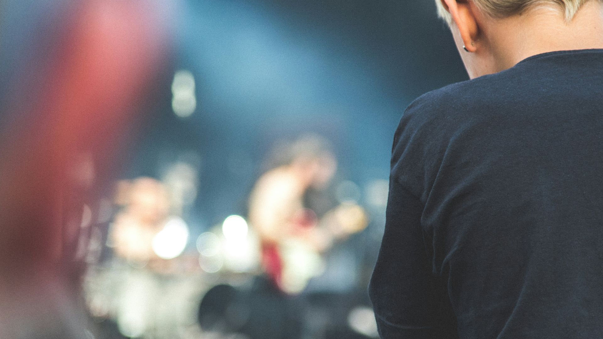 person in black t-shirt