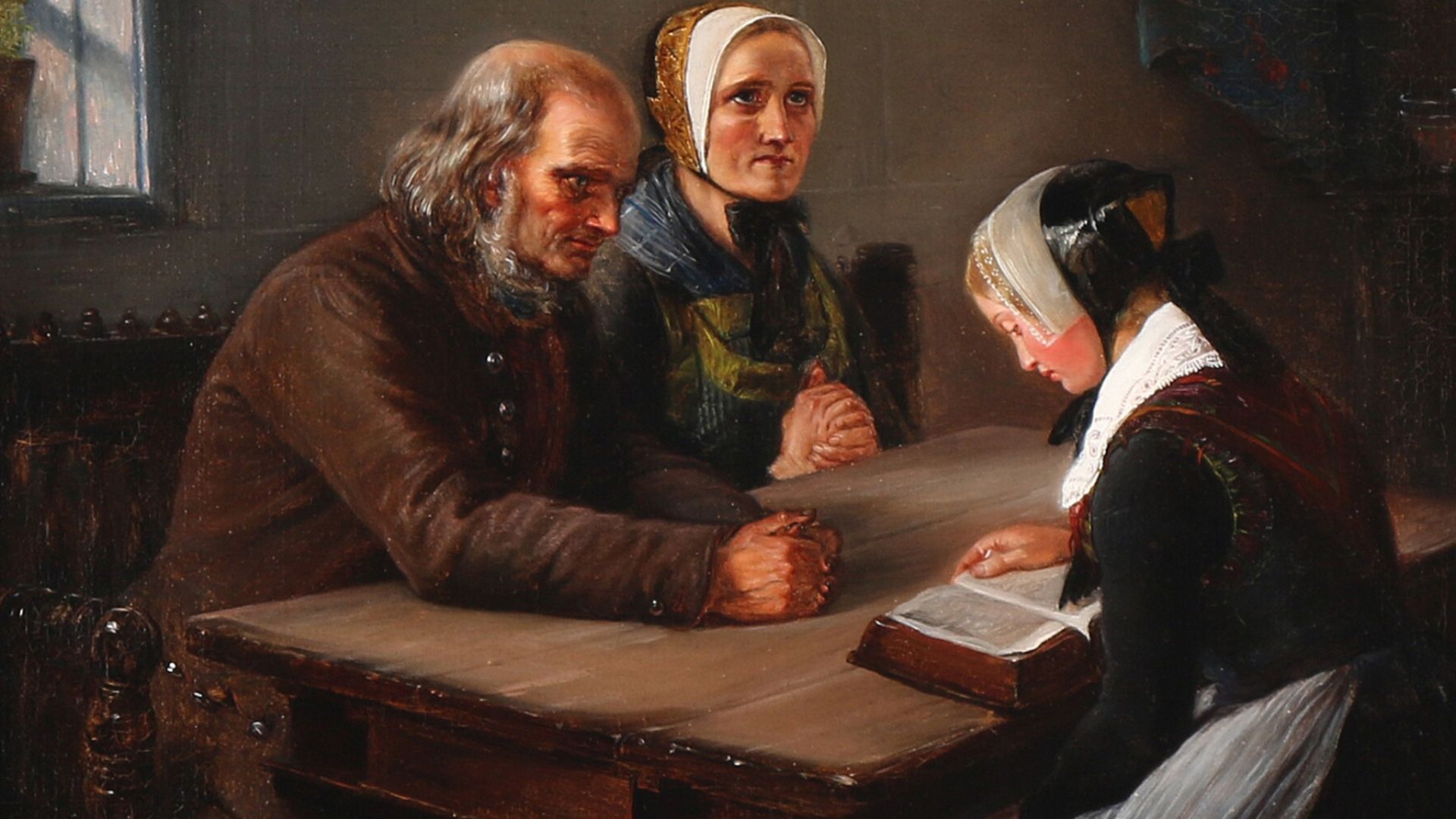 File:Elisabeth Jerichau Baumann - En ung pige læser op af Bibelen - 1854.png