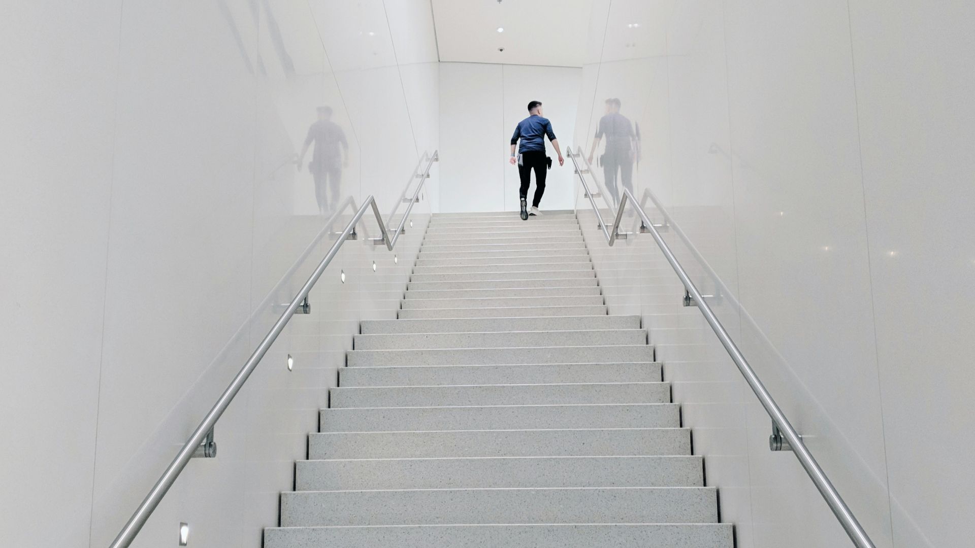person climbing stairs