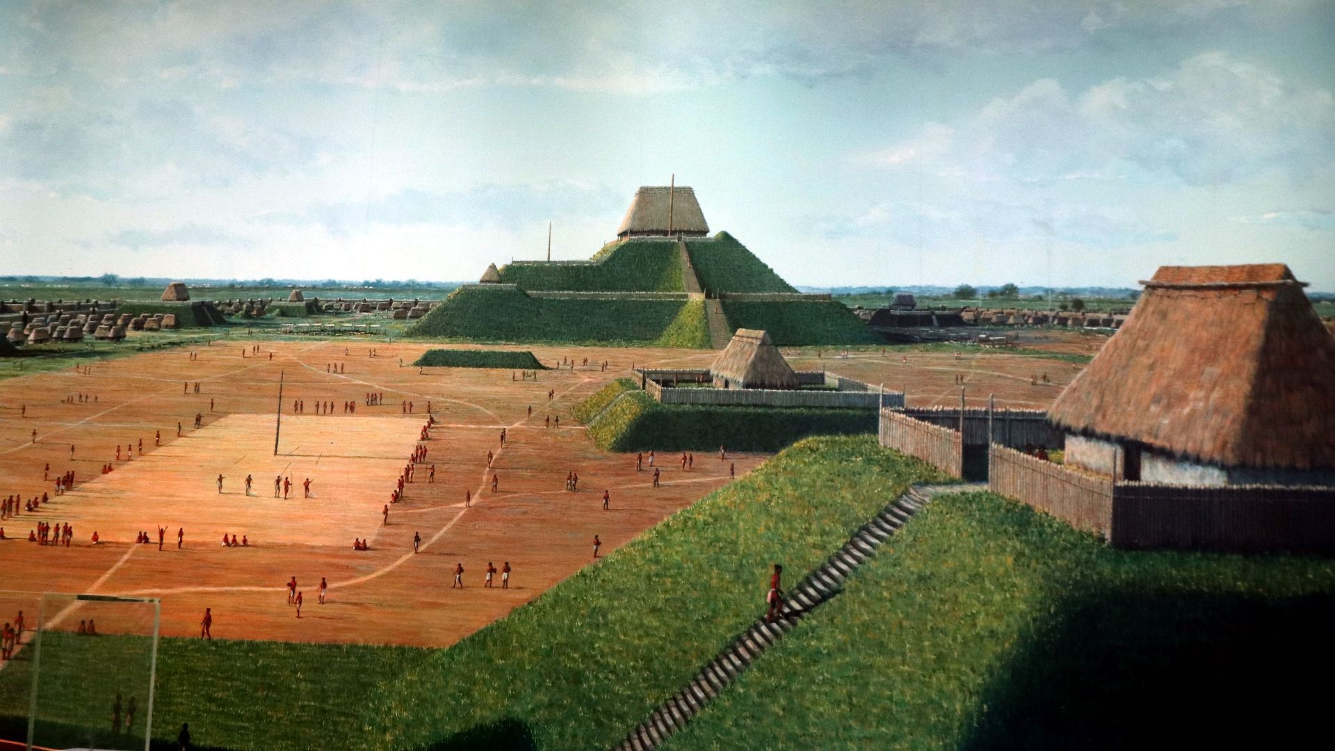 File:Cahokia Mounds -- UNESCO reconstruction.jpg