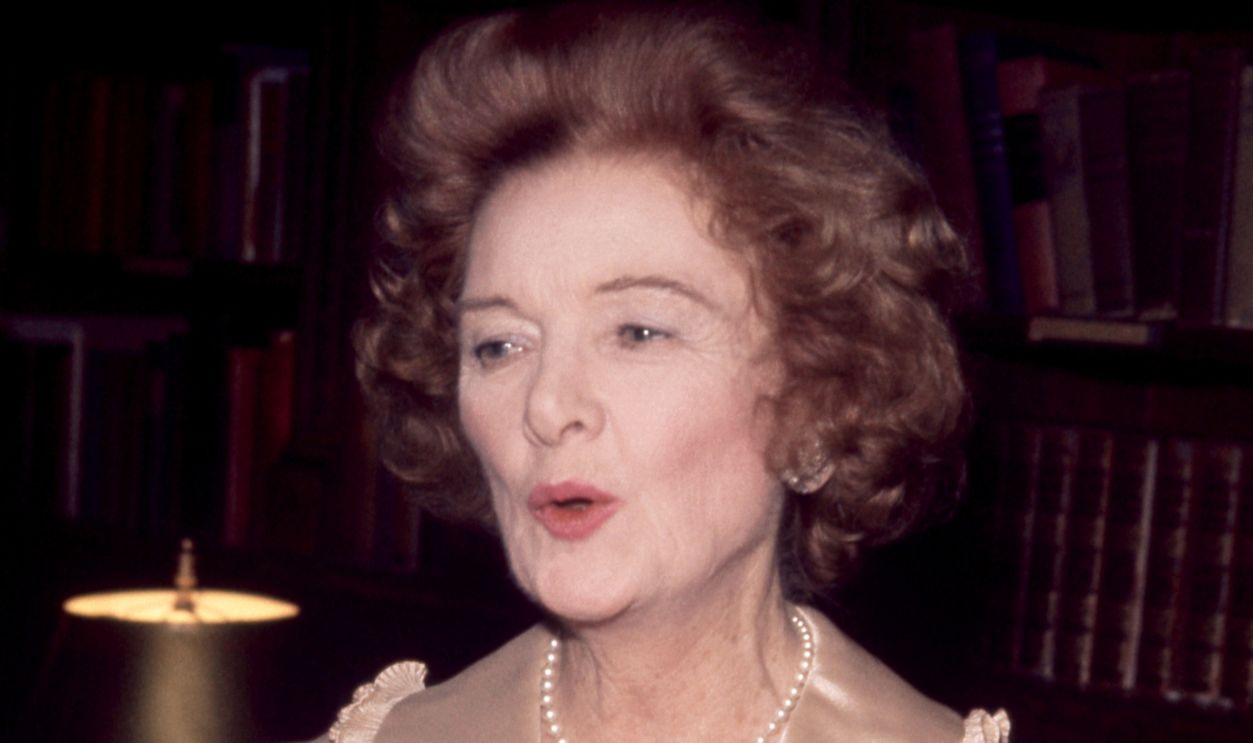 American film Myrna Loy (1905 - 1993) poses for a portrait in New York, New York, circa 1980.