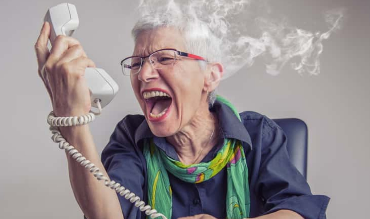 Angry, Enraged Senior Woman Yelling, Shutterstock, 644165206
