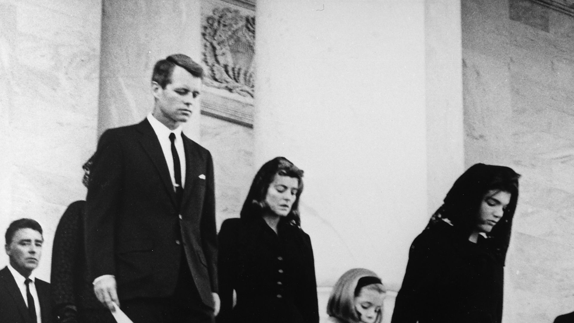 File:JFK's family leaves Capitol after his funeral, 1963.jpg