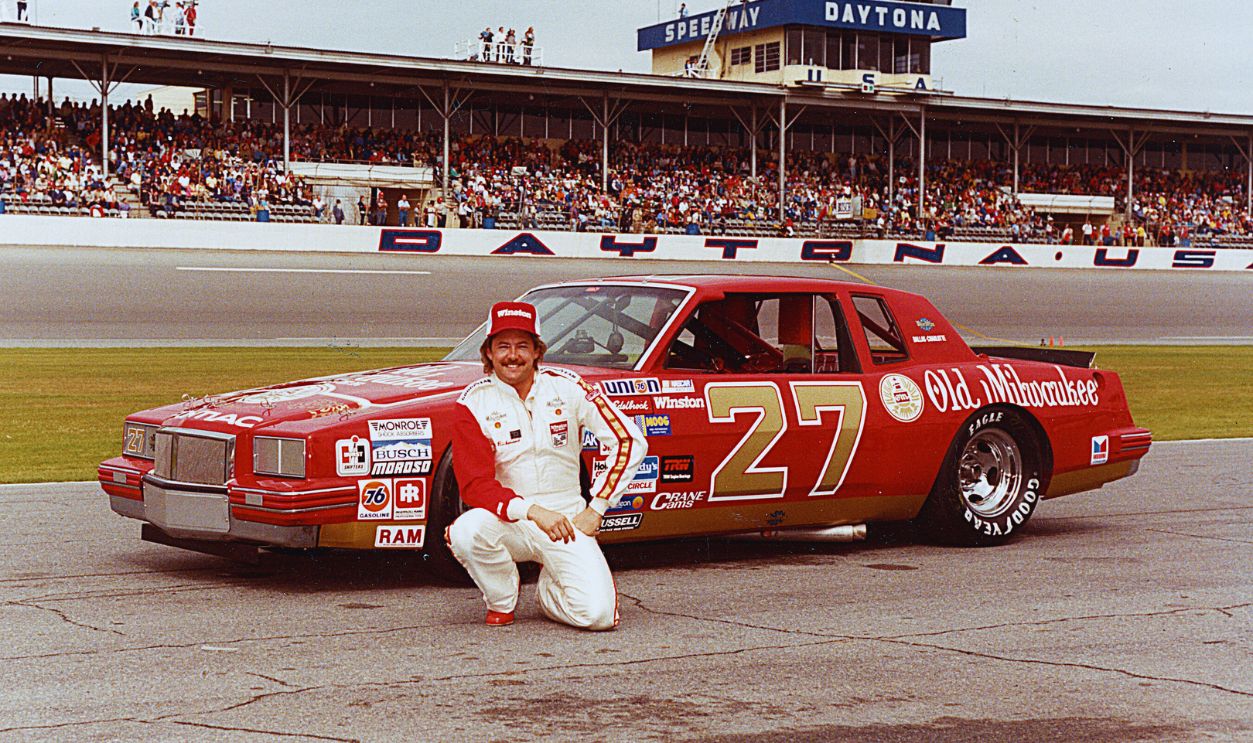 Gettyimages - 141972554, Tim Richmond - NASCAR Old Milwaukee Daytona DAYTONA BEACH, FL — Early 1980s: Tim Richmond at Daytona International Speedway with the Old Milwaukee Pontiac he drove on the NASCAR Cup circuit for car owner Raymond Beadle from 1983 through 1985.