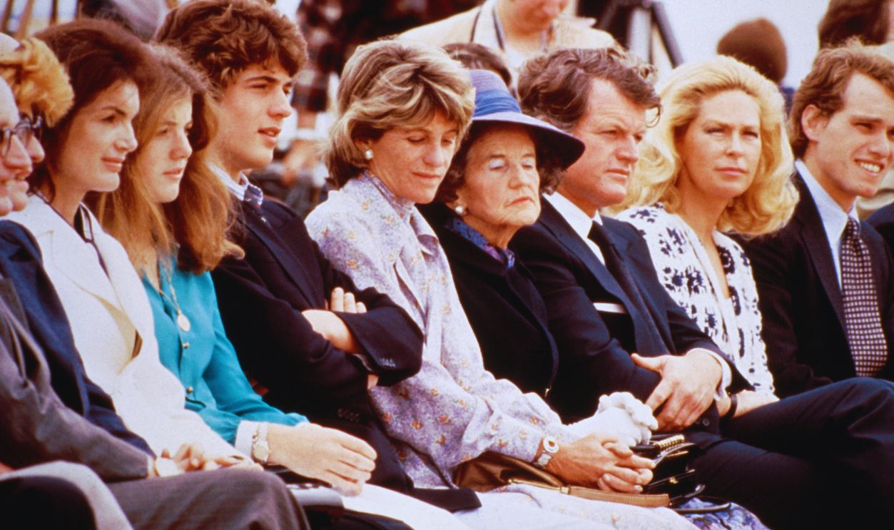 Gettyimages - 515122934, Jacqueline Kennedy Onassis Family Members at Dedication At the dedication ceremony for the John Fitzgerald Kennedy Library are Jacqueline Onassis, Caroline Kennedy, John F. Kennedy, Jr., Jean Ann Smith, Rose Kennedy, Senator Edward M. Kennedy, Joan Kennedy and Joseph P. Kennedy (l to r).
