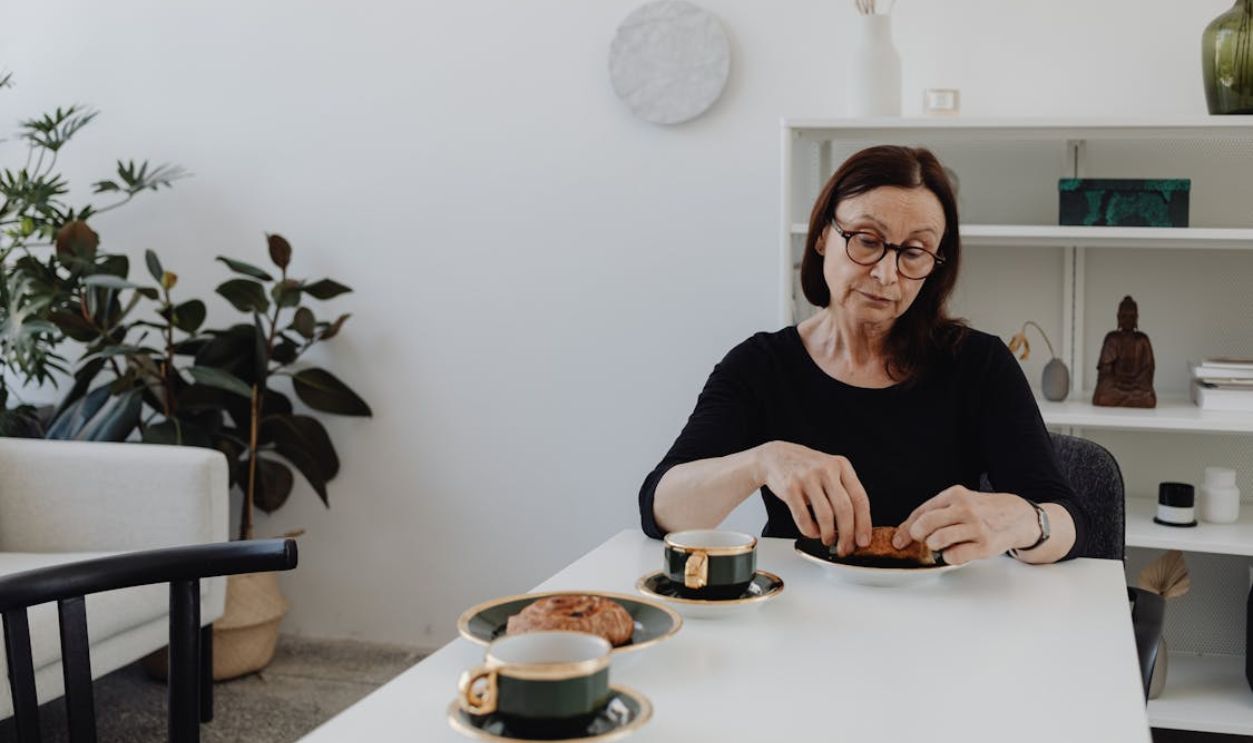 Elderly Woman Eating