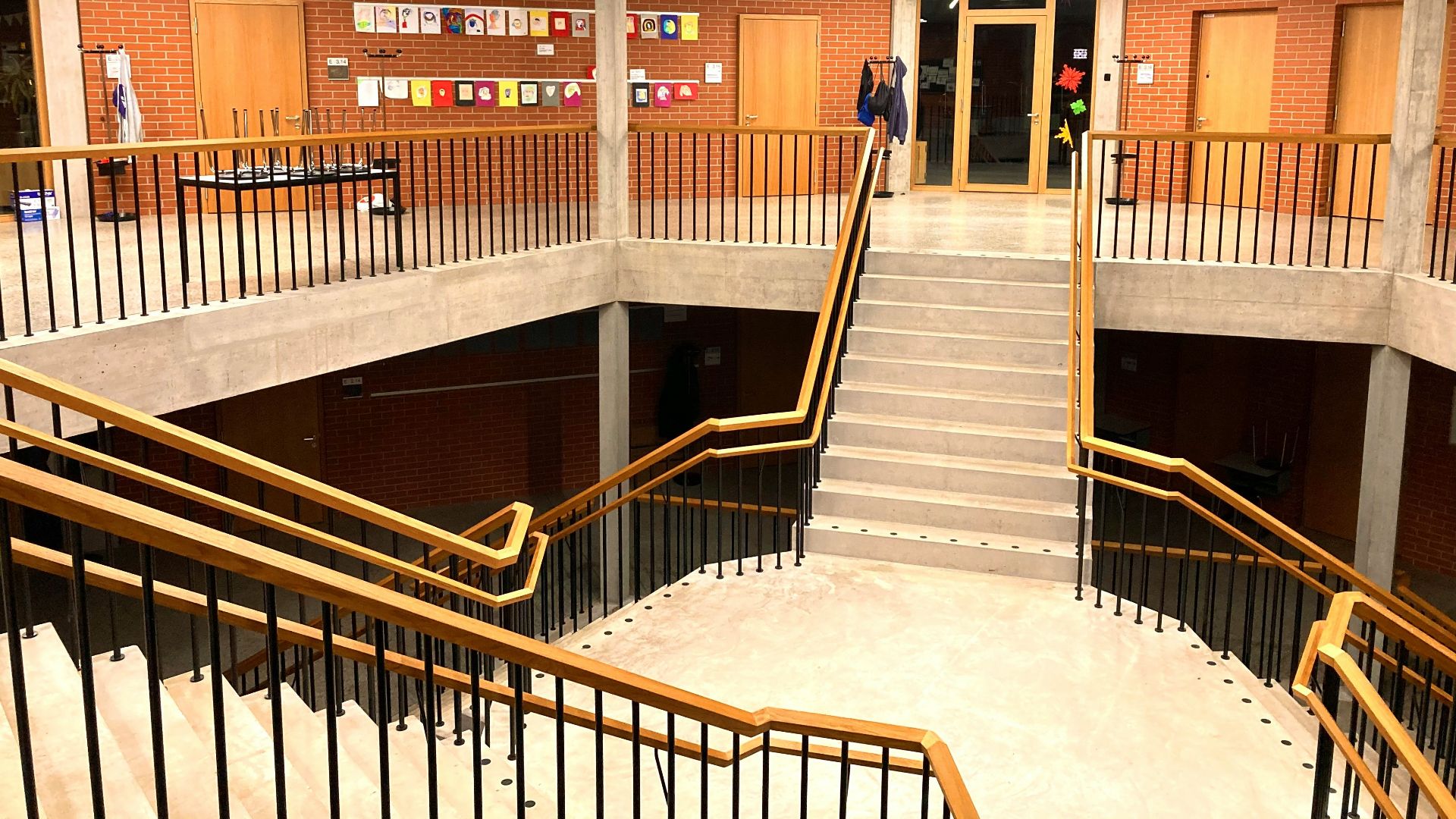 white and brown wooden staircase