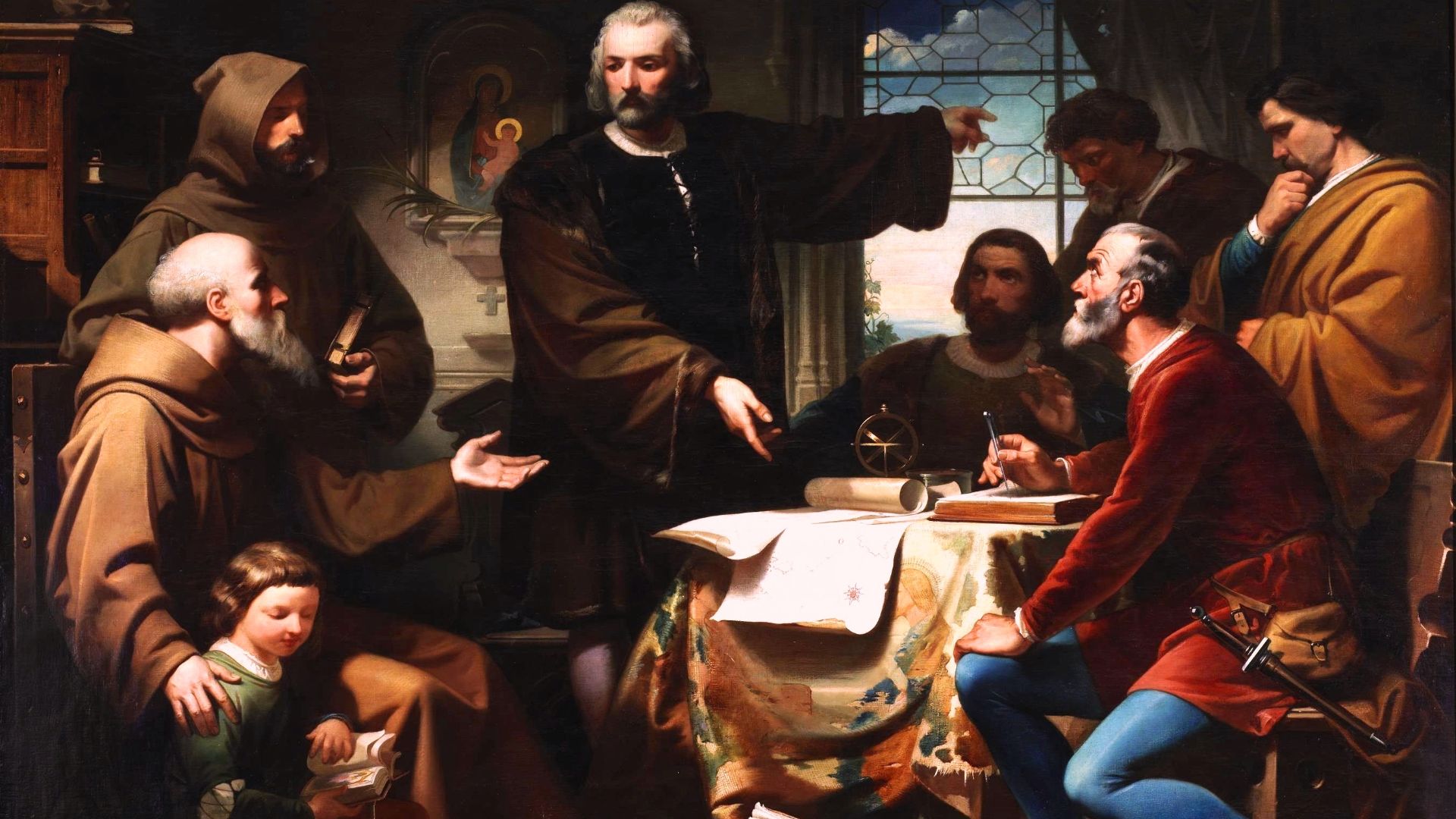 File:Eduardo Cano - Cristóbal Colón en el convento de la Rábida.jpg