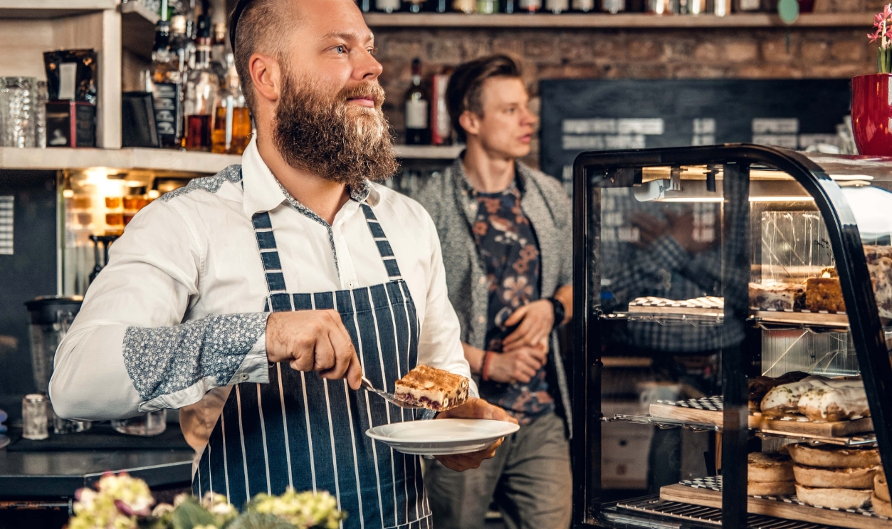 Male Holds Chocolate Cake, Shutterstock, 622881806