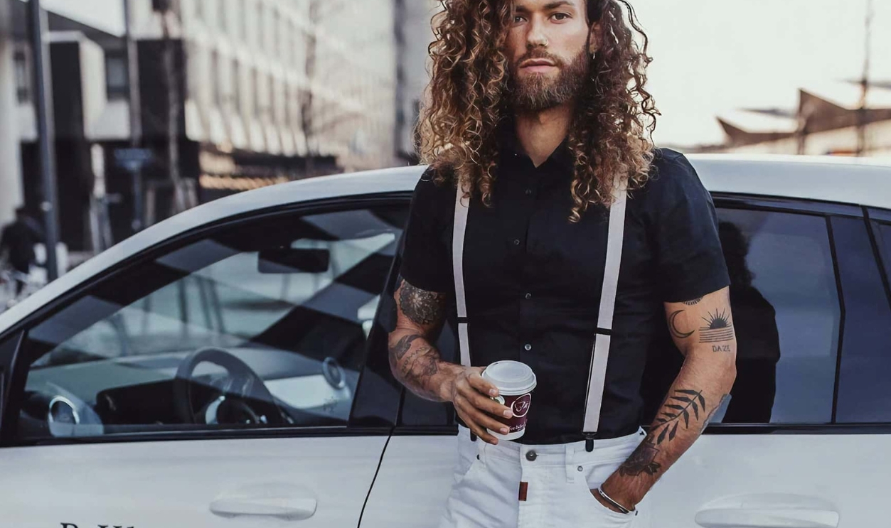 Man Guy Long Hair Suspender