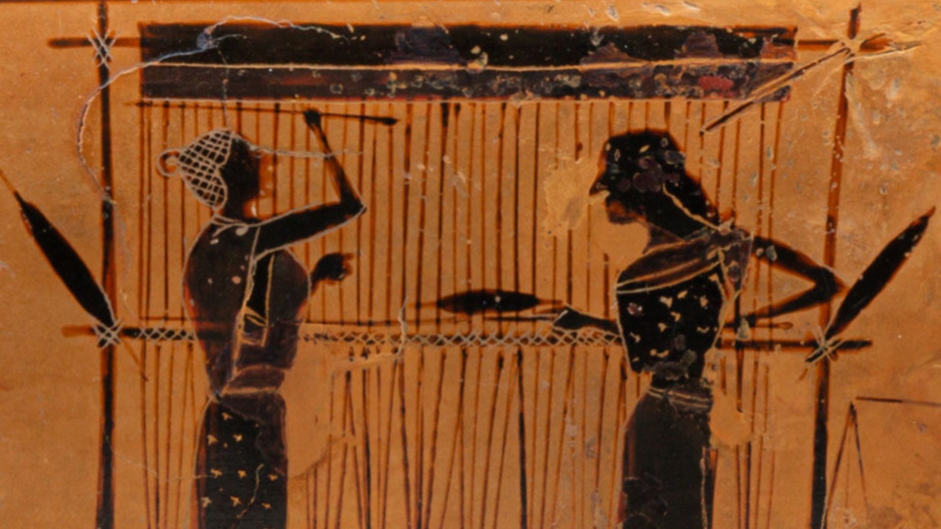 File:Greekurnwithweavers (cropped to warp-weighted loom).jpg