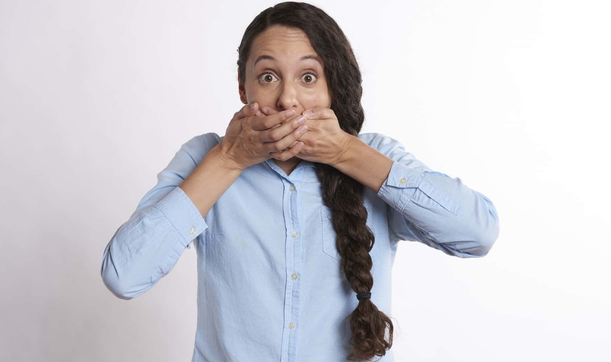 Secret Hands Over Mouth