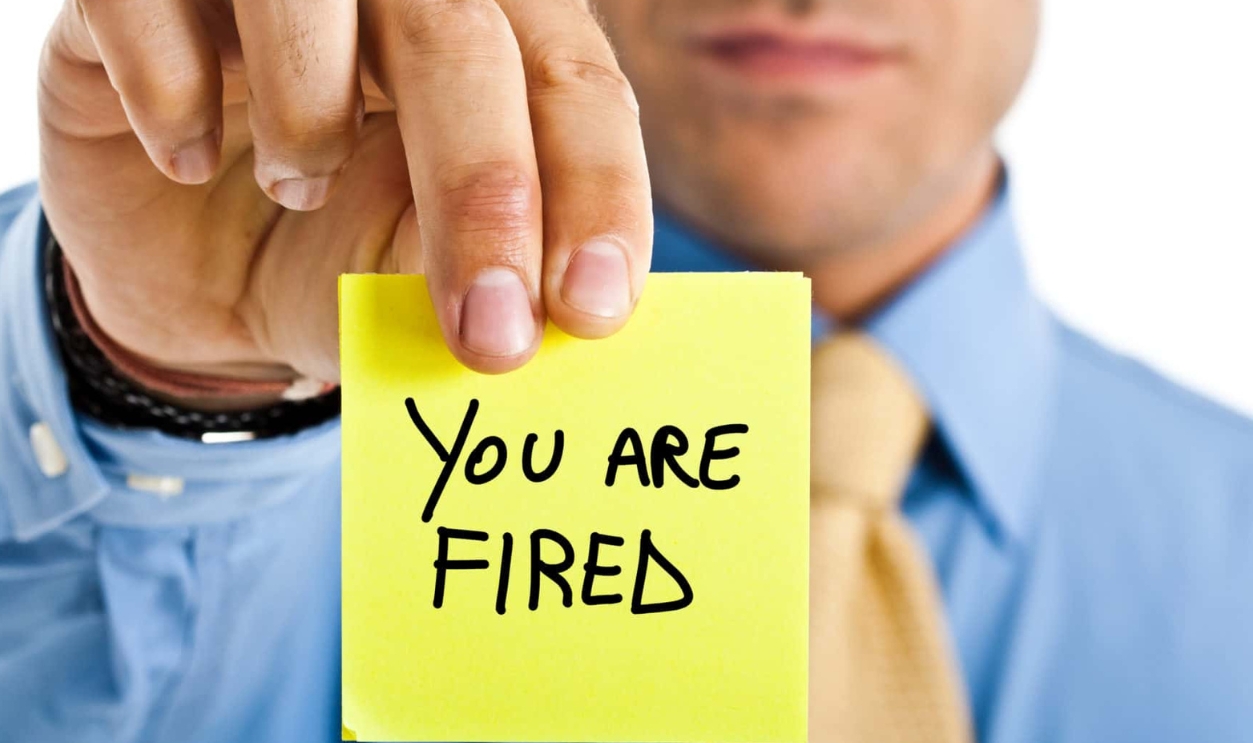 Boss Dismissing Out Someone Using A Post-It, Shutterstock, 104307521