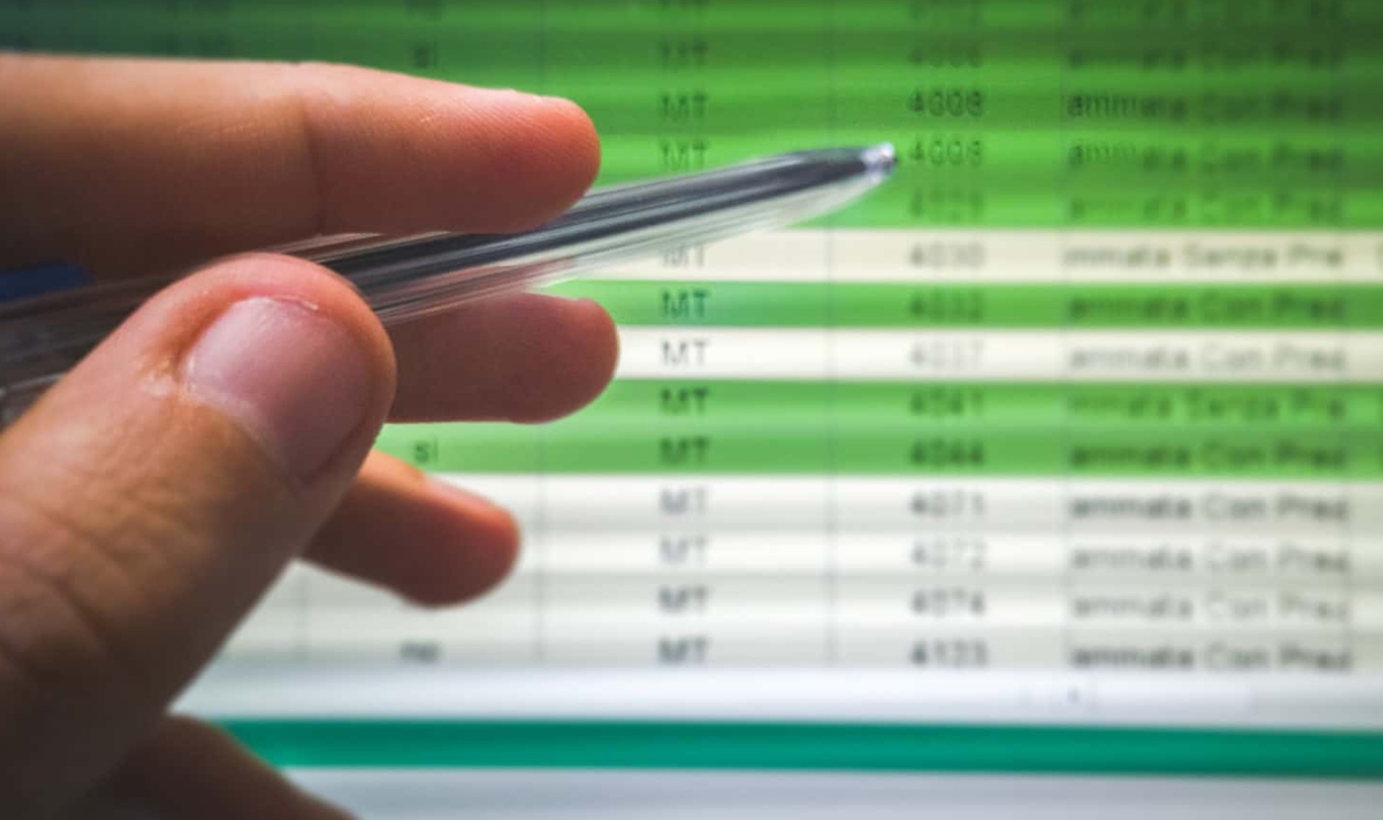 Hand Indicate Spreadsheet, Shutterstock, 1195823452