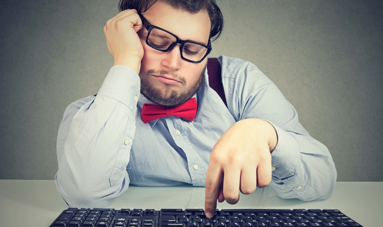 Young Obese Man Sitting At Workplace, Shutterstock, 1028402728