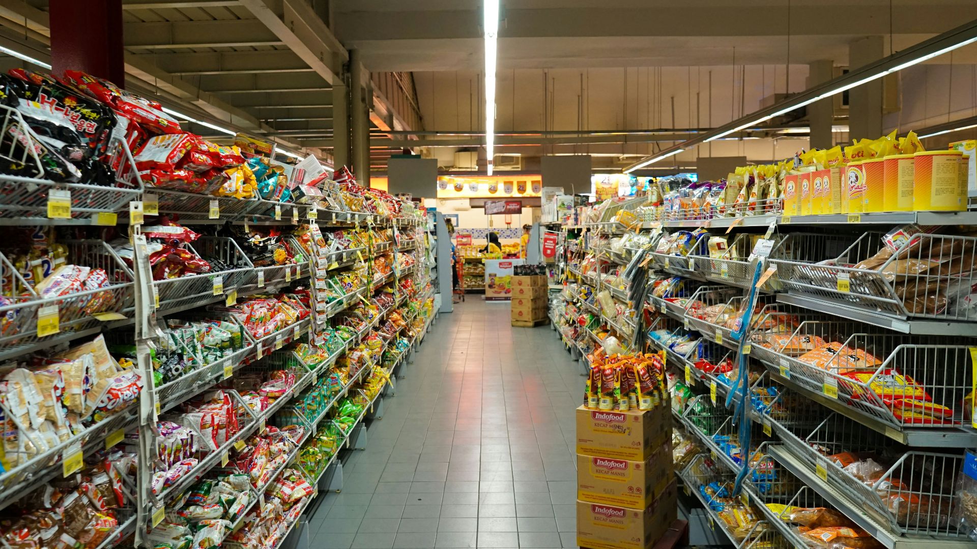 pile of grocery items