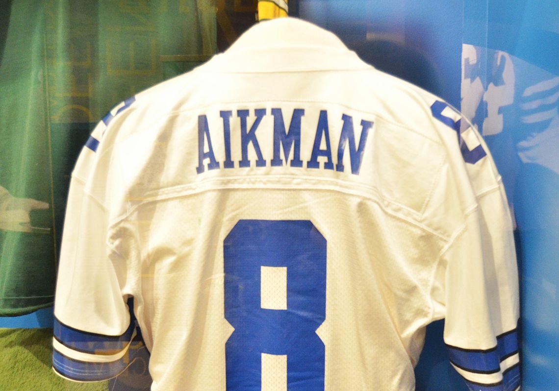 Troy Aikman jersey shown at Pro Football Hall of Fame