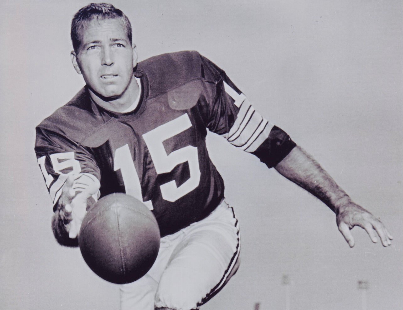 American football player Bart Starr, who spent his entire career with the GB Packers