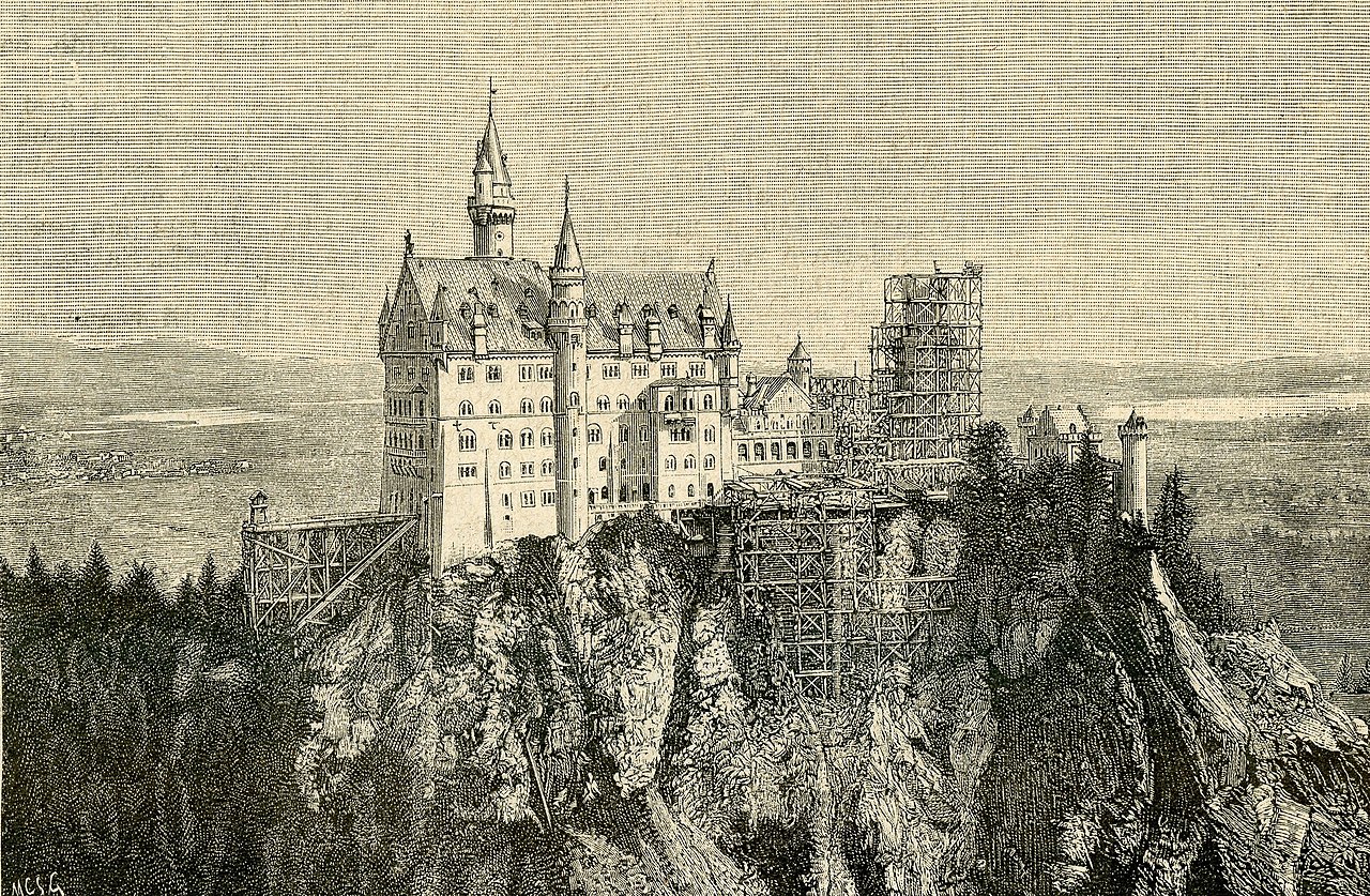 Neuschwanstein Castle during construction