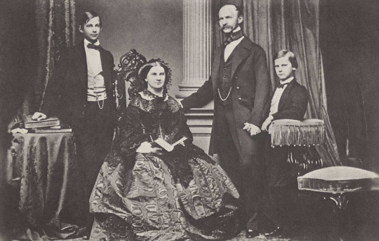 Crown Prince Ludwig of Bavaria (left) with his parents and his younger brother, Prince Otto