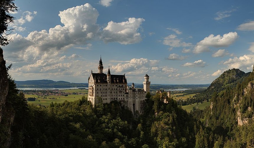 Neuschwanstein castle seen from Marie Bridge