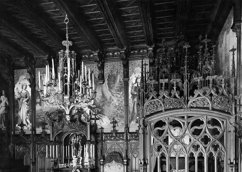 View of the bedroom of King Ludwig II of Bavaria in Neuschwanstein Castle