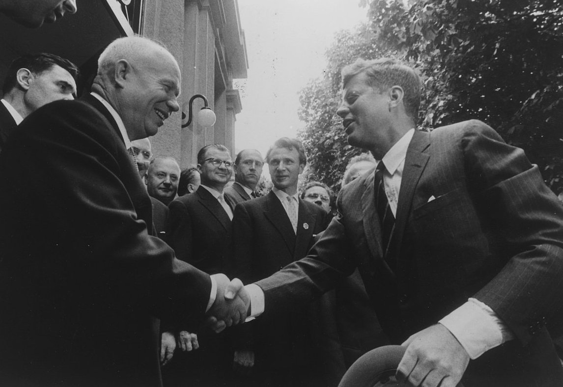 Khrushchev and Kennedy Shaking Hands