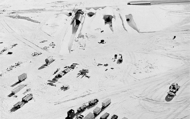 Aerial View of Project Iceworm's Camp Century Construction Site